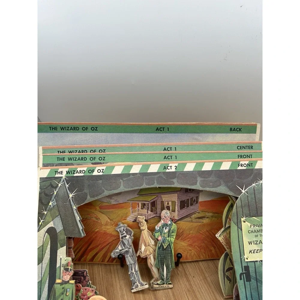 Vtg REMCO Paper Toy Stages With Dolls Heidi,‎ Wizard Of Oz Pinocchio Cinderella